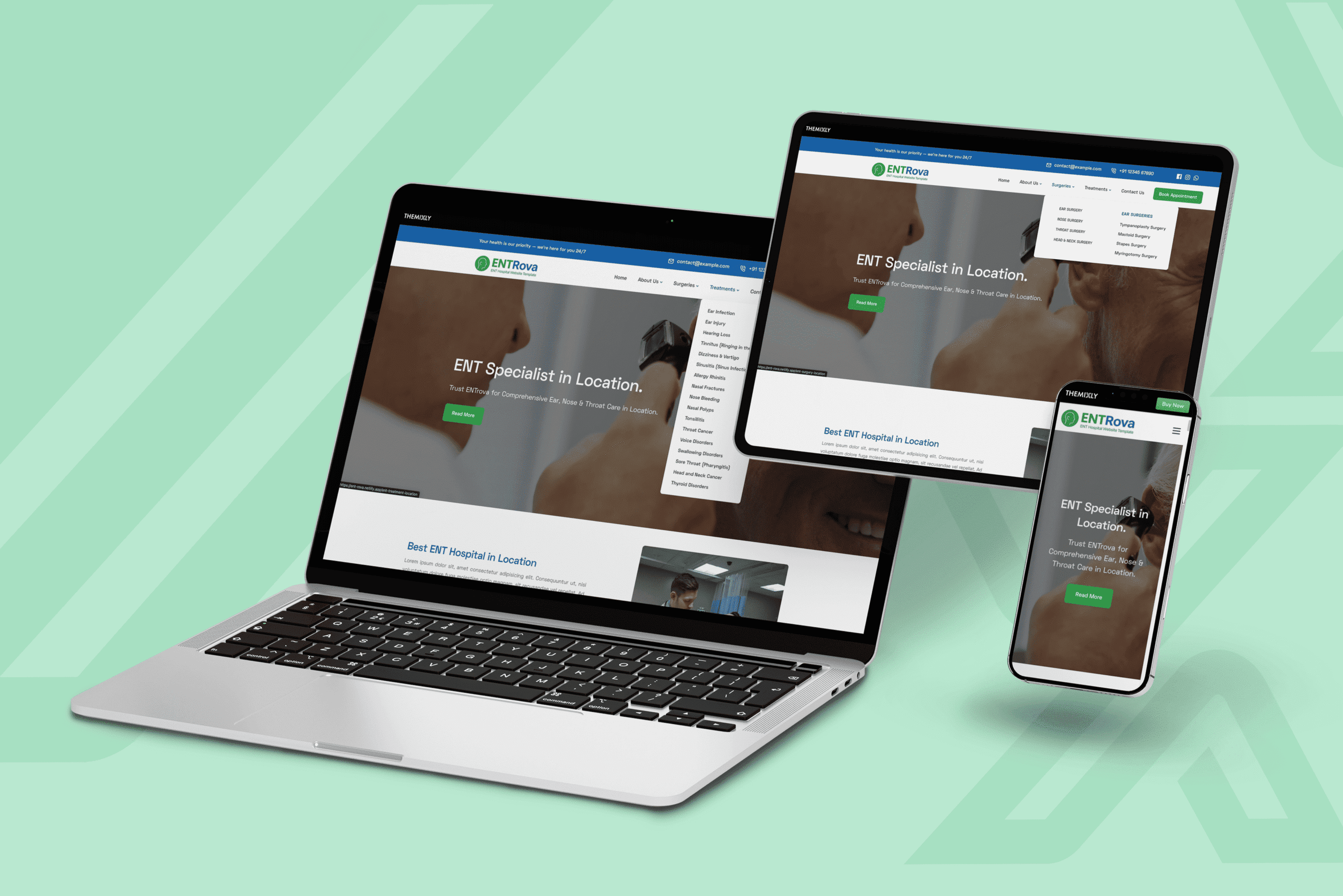 ENTRova – ENT Hospital React & Next.js Template | Themixly