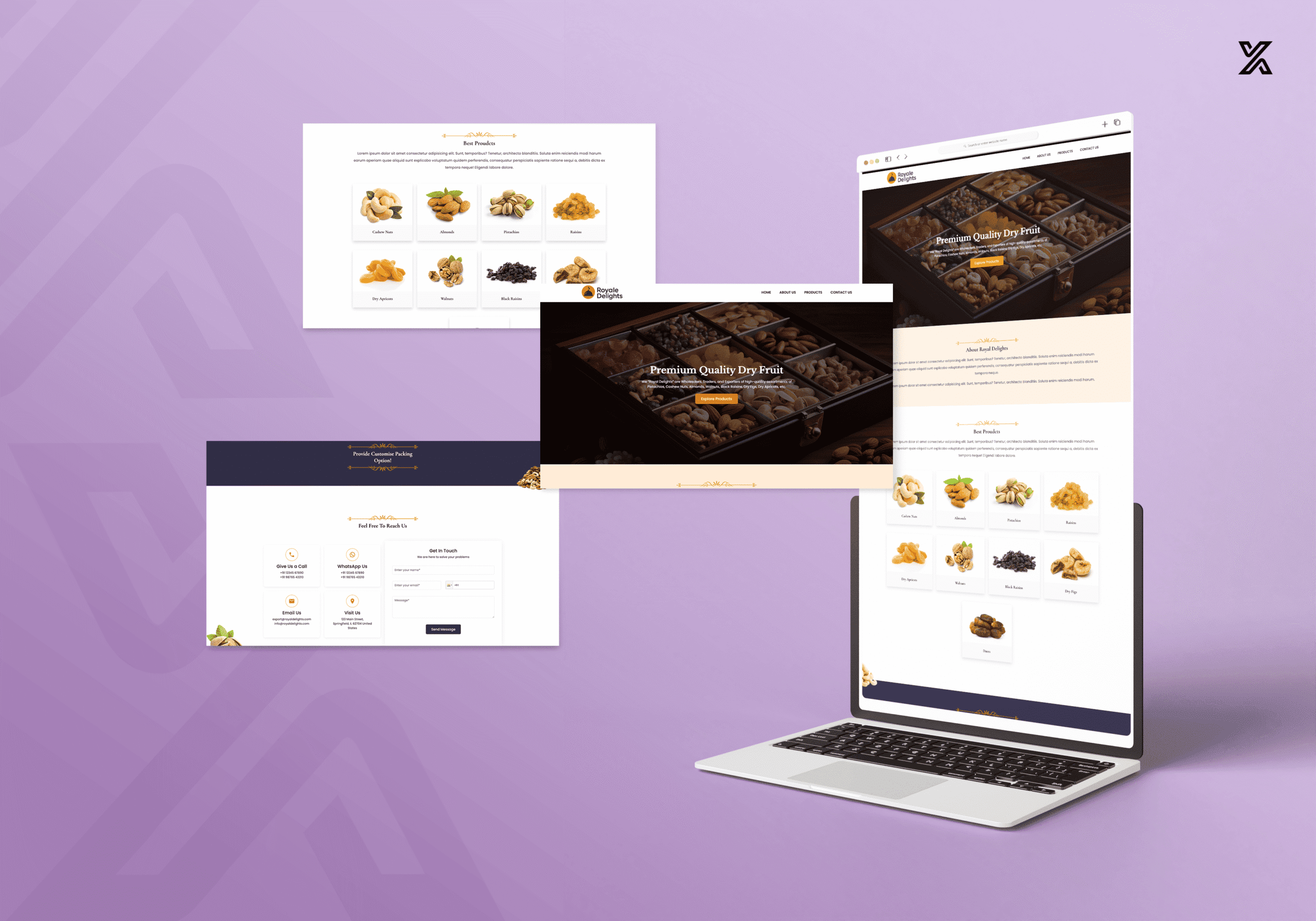 RoyaleDelights – React One-Page Template for Gourmet & Food Brands
