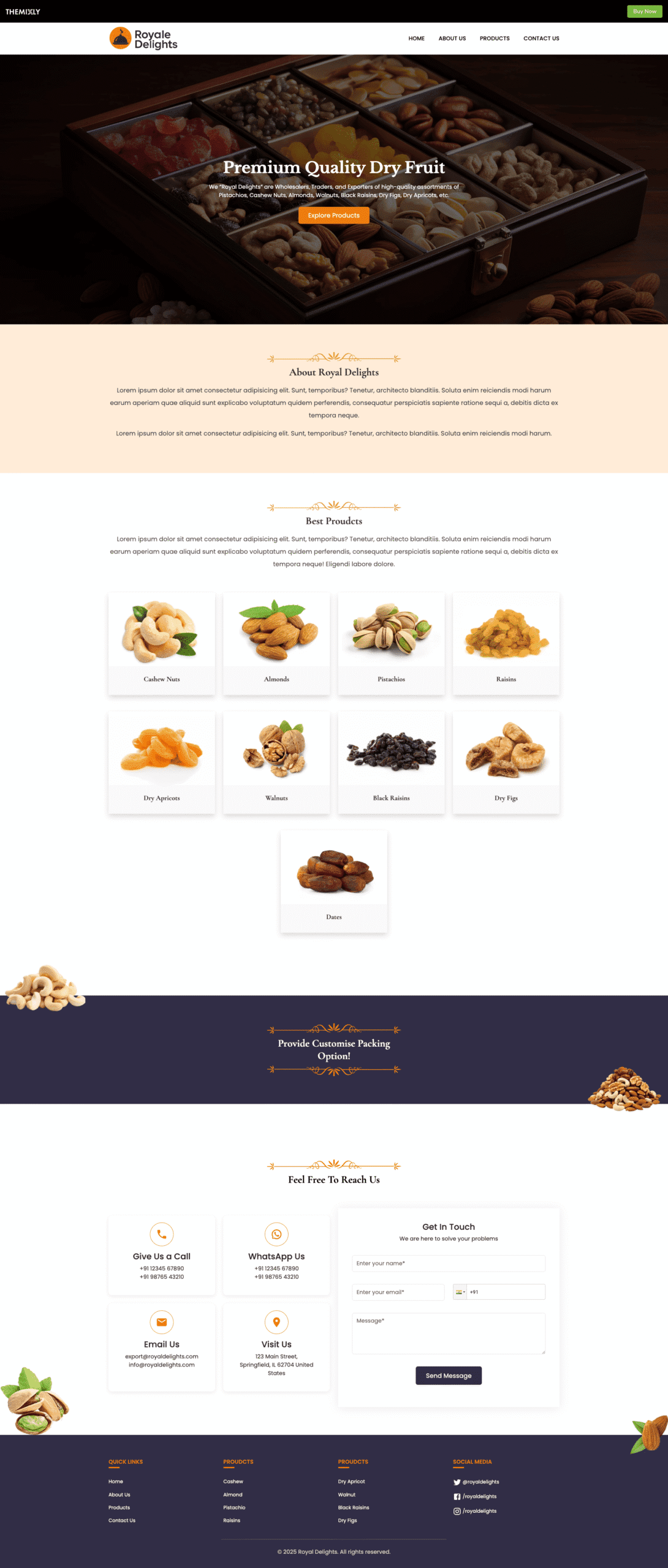 RoyaleDelights – React One-Page Template for Food Brands & Restaurants