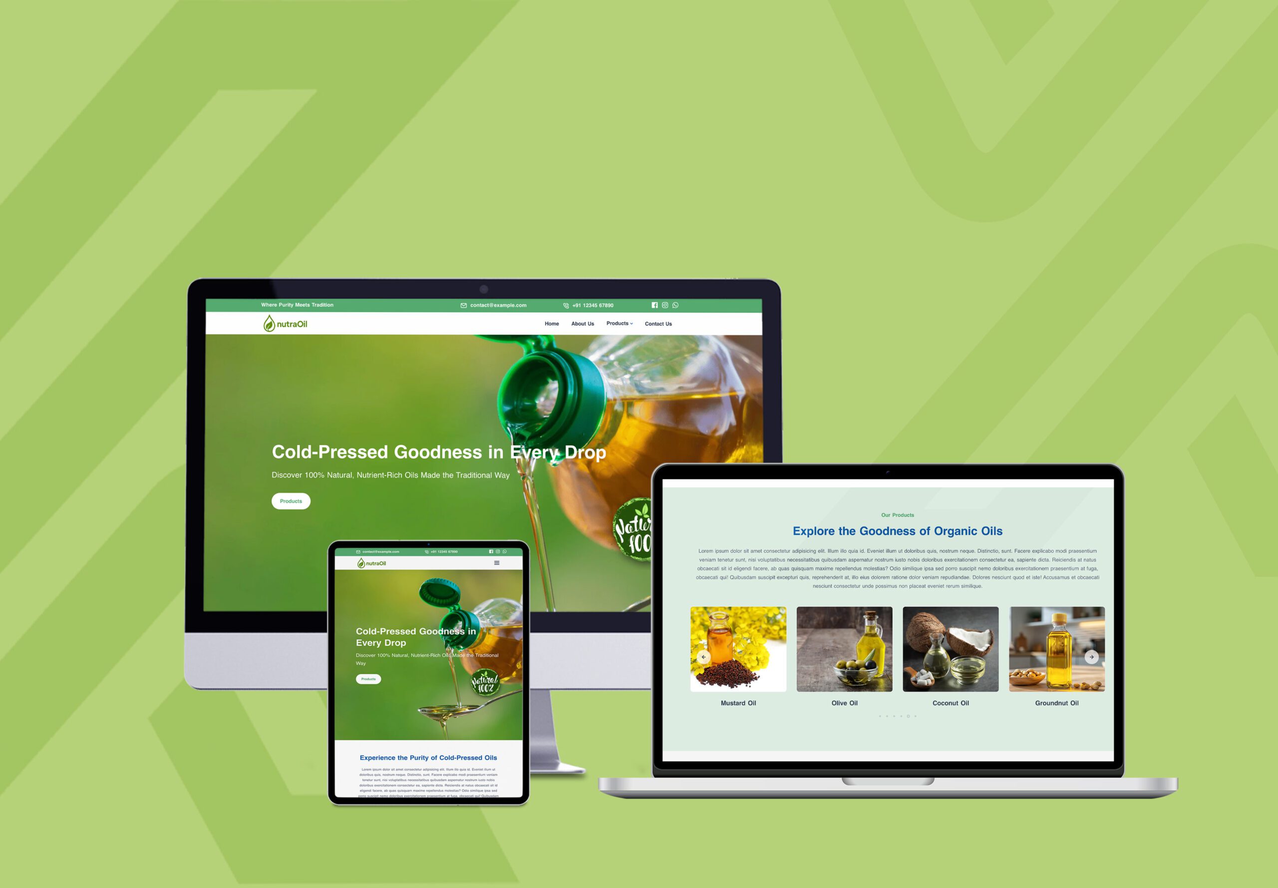 NutraOil – React & Next.js Template for Organic Oil Products | Themixly | Image 3