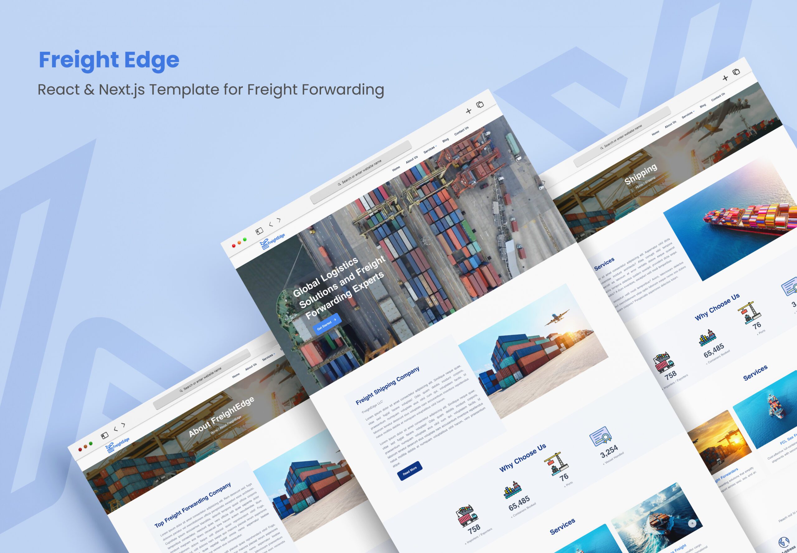 FreightEdge – React & Next.js Template for Freight Forwarding