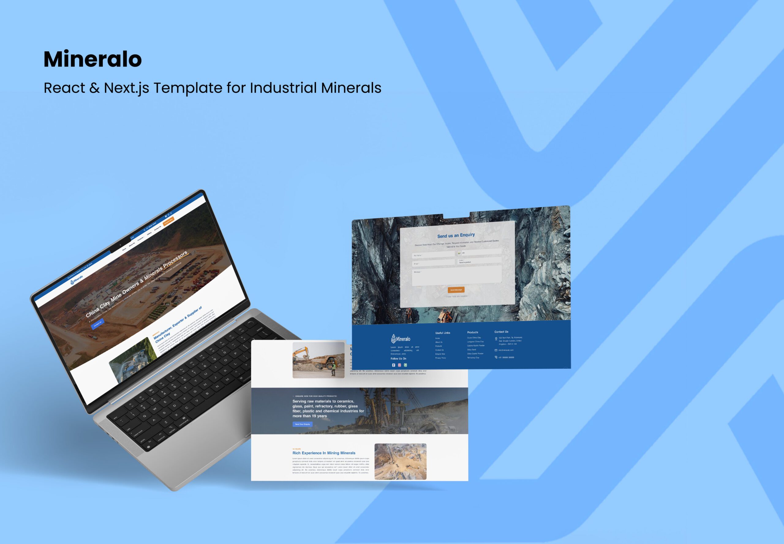 Mineralo – React & Next.js Template for Industrial Minerals | Themixly