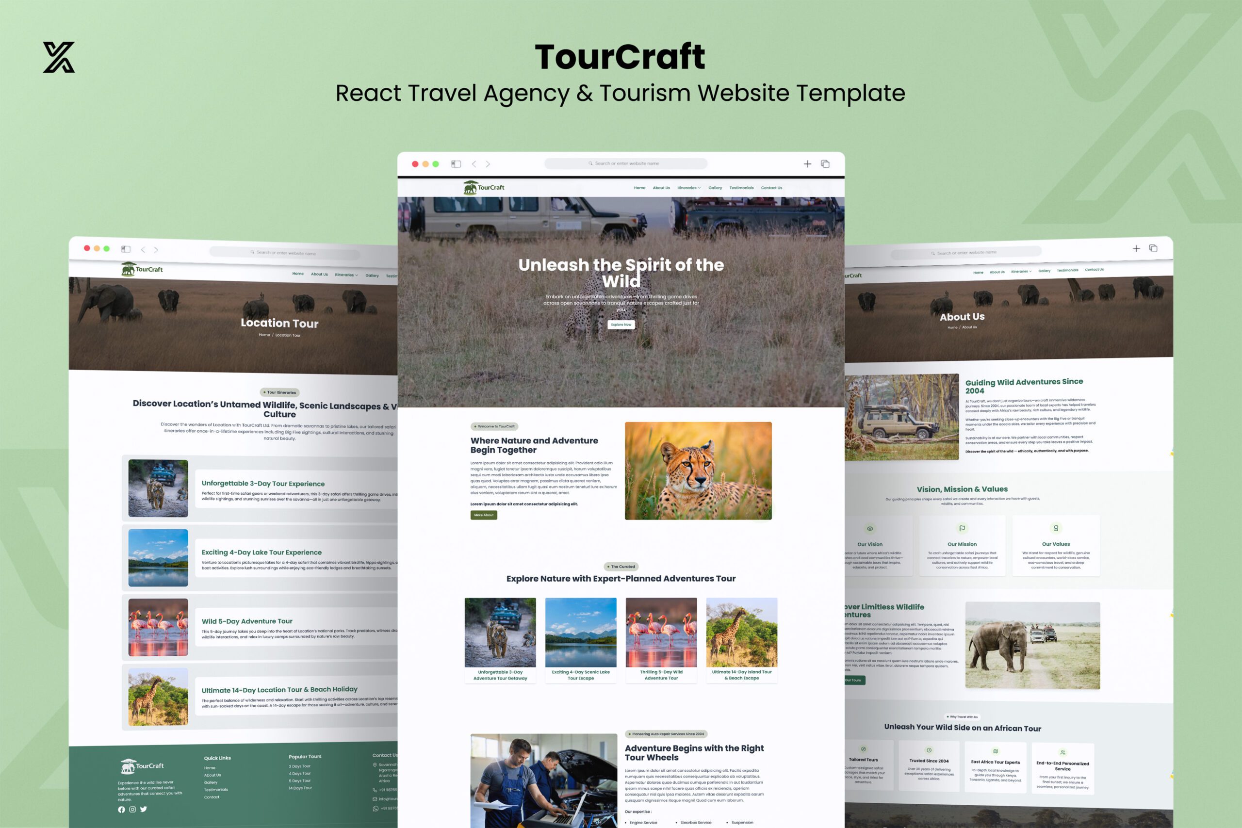 TourCraft – React Travel Agency & Tourism Website Template | Themixly