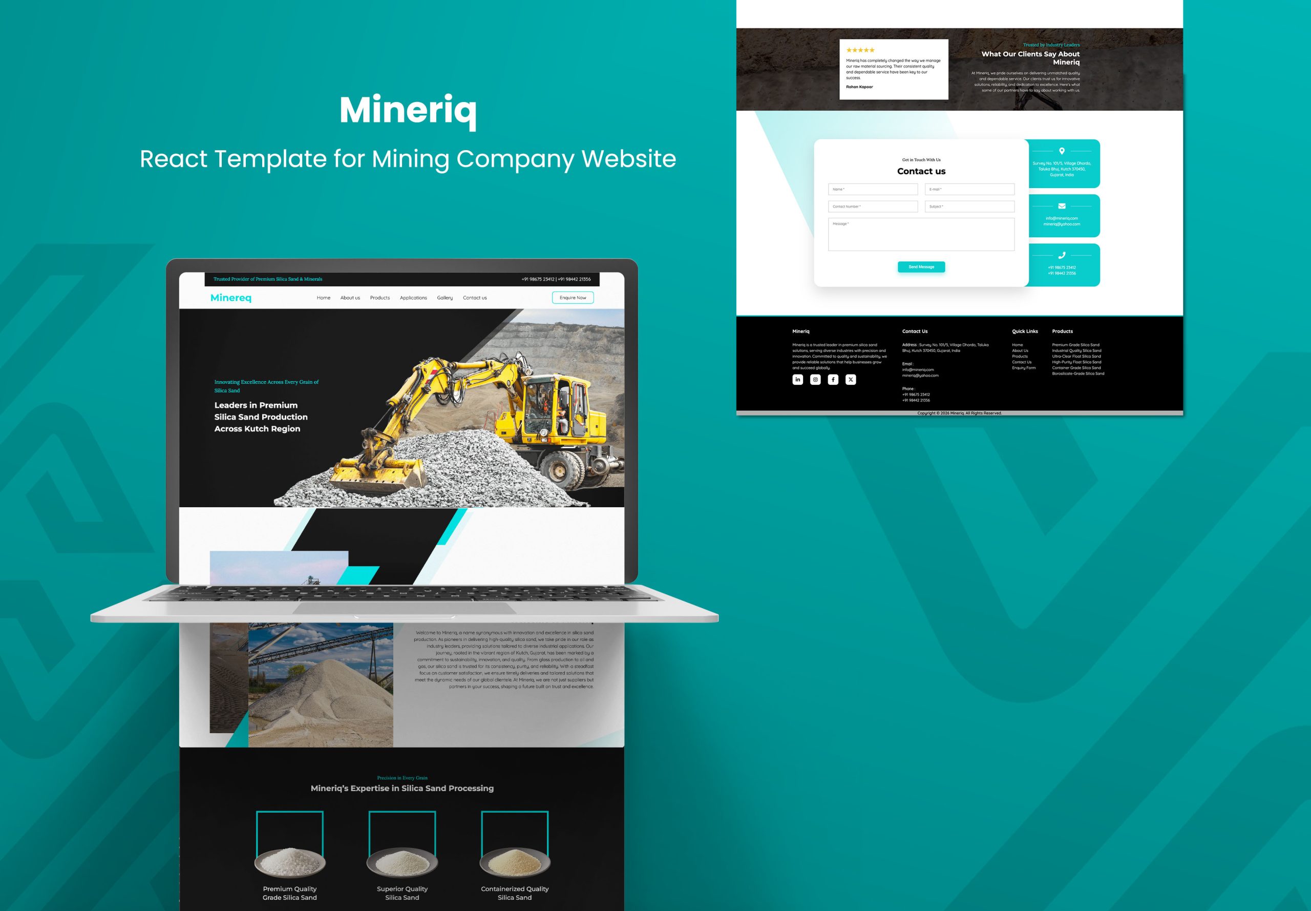 Mineriq – React Template for Mining Company Website