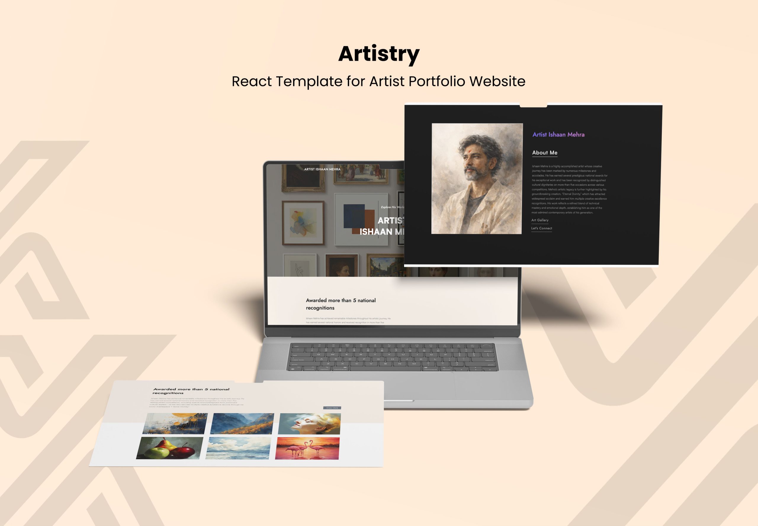 Artistry – React Template for Artist Portfolio Website